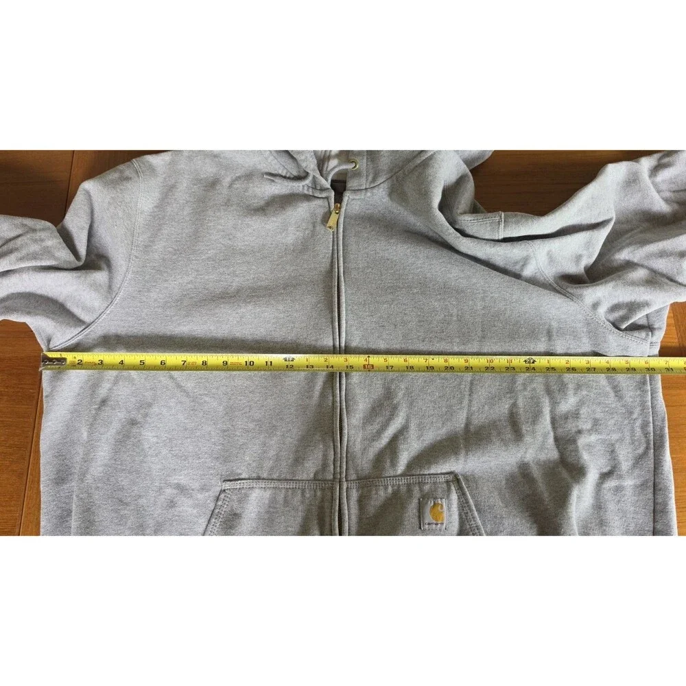Carhartt Men's Grey Hooded Jacket Size 3XL Loose Fit